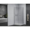 Mexen Pretoria Duo shower enclosure hinged 90 x 90 cm, transparent, chrome + Flat shower tray - 852-090-090-01-02-4010