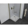 Mexen Pretoria Duo Hinged Shower Cabin 80 x 80 cm, Transparent, Gold + Flat Shower Tray - 852-080-080-50-02-4010G