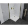 Mexen Pretoria Duo Hinged Shower Cabin 90 x 90 cm, Transparent, Gold + Flat Shower Tray - 852-090-090-50-02-4010G