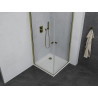Mexen Pretoria Duo 90 x 90 cm Hinged Shower Cabin, Transparent, Gold + Flat Tray - 852-090-090-50-02-4010G