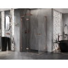 Mexen Lunar L Duo Pivot Shower Cabin Left 95 x 80 cm, Transparent, Brushed Copper - 834L-095L-080P-65-00