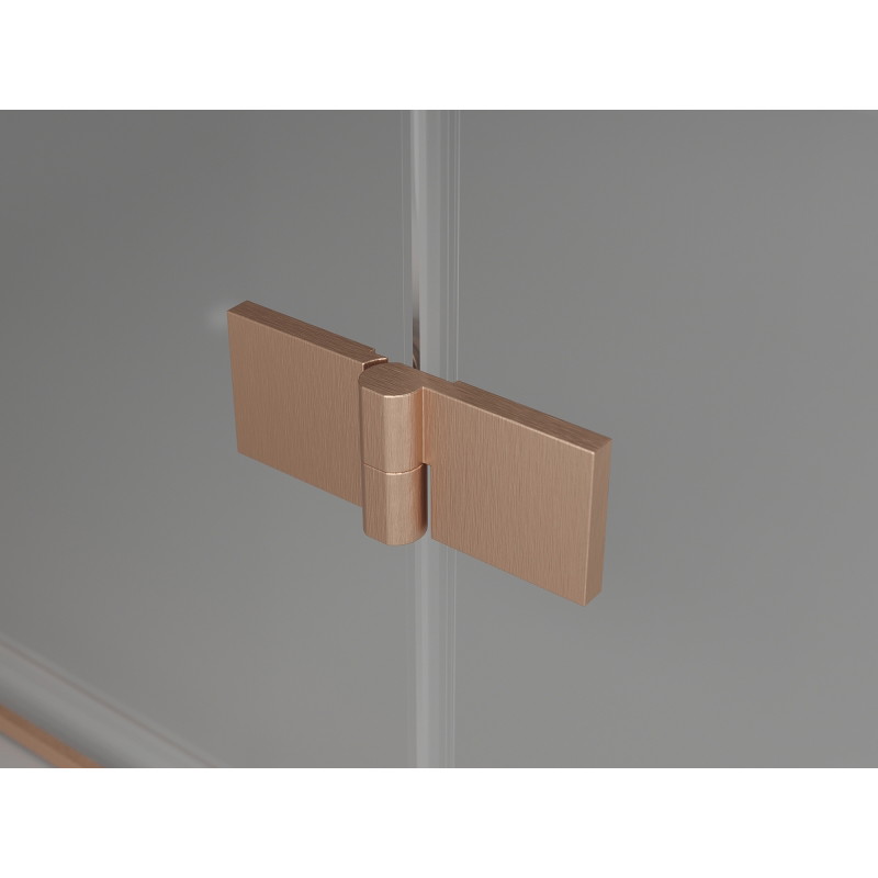 Mexen Lunar L Duo Pivot Shower Cabin Left 95 x 80 cm, Transparent, Brushed Copper - 834L-095L-080P-65-00