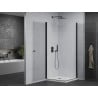 Mexen Pretoria Duo Swing Shower Enclosure 70 x 70 cm, Transparent, Black + Flat Tray - 852-070-070-70-02-4010B