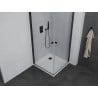 Mexen Pretoria Duo Shower Enclosure Hinged 70 x 70 cm, Transparent, Black + Flat Shower Tray - 852-070-070-70-02-4010B