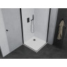 Mexen Pretoria Duo Shower Enclosure Hinged 70 x 70 cm, Transparent, Black + Flat Shower Tray - 852-070-070-70-02-4010B