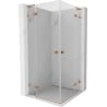 Mexen Lunar L Duo 95 x 95 cm Pivot Shower Enclosure, Transparent, Brushed Copper - 834L-095L-095P-65-00
