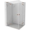 Mexen Lunar L Duo hinged shower enclosure 100 x 85 cm, transparent, brushed copper - 834L-100L-085P-65-00