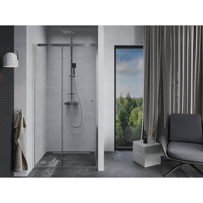Mexen Apia sliding shower door 100 cm, transparent, chrome - 845-100-000-01-00