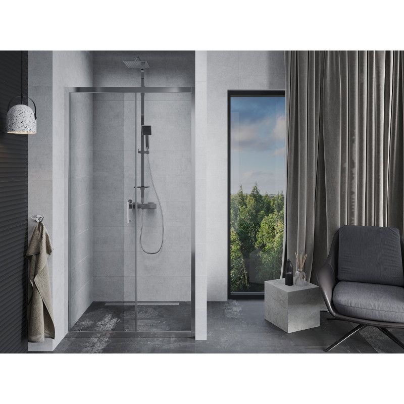 Mexen Apia sliding shower door 100 cm, transparent, chrome - 845-100-000-01-00