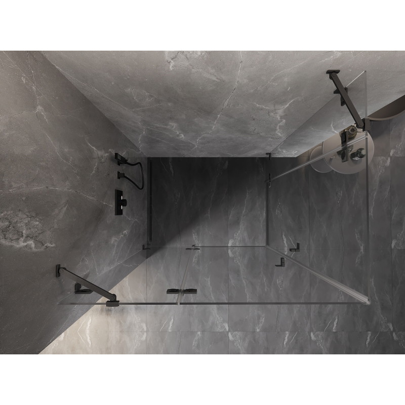 Mexen Lunar Duo hinged shower cabin left 120 x 100 cm, transparent, brushed gun gray - 834-120L-100P-66-00