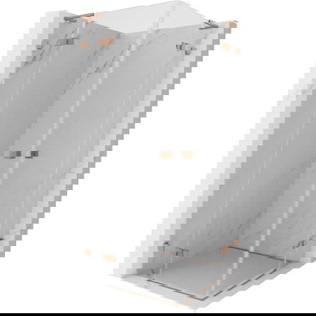 Mexen Lunar L Duo hinged shower cabin 110 x 110 cm, transparent, brushed copper - 834L-110L-110P-65-00