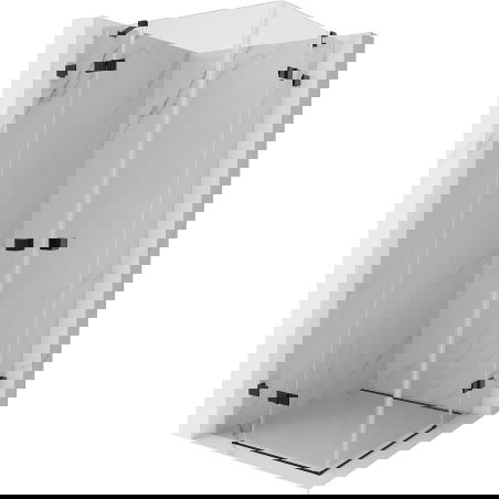 Mexen Lunar Duo 90 x 90 cm Hinged Shower Enclosure, Transparent, Black - 834-090L-090P-70-00