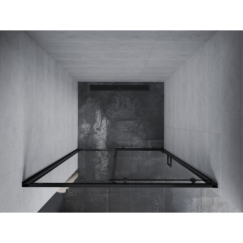 Mexen Apia sliding shower doors 130 cm, transparent, black - 845-130-000-70-00