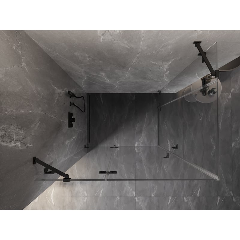 Mexen Lunar Duo left swing shower cabin 105 x 80 cm, transparent, black - 834-105L-080P-70-00