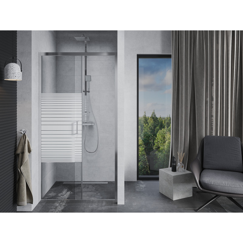 Mexen Apia sliding shower doors 105 cm, stripes, chrome - 845-105-000-01-20