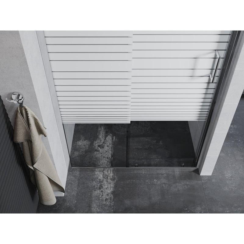 Mexen Apia sliding shower doors 105 cm, stripes, chrome - 845-105-000-01-20