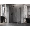 Mexen Lunar Duo shower enclosure hinged 110 x 80 cm, transparent, black - 834-110L-080P-70-00