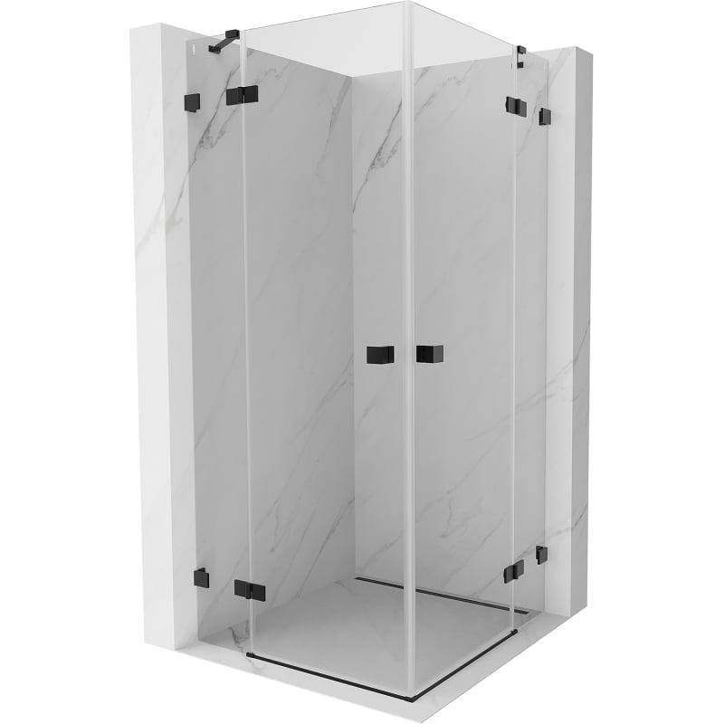 Mexen Lunar Duo pivot shower cabin 110 x 110 cm, transparent, black - 834-110L-110P-70-00