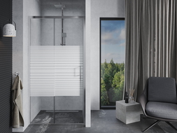 Mexen Apia sliding shower door 130 cm, Stripes, Chrome - 845-130-000-01-20