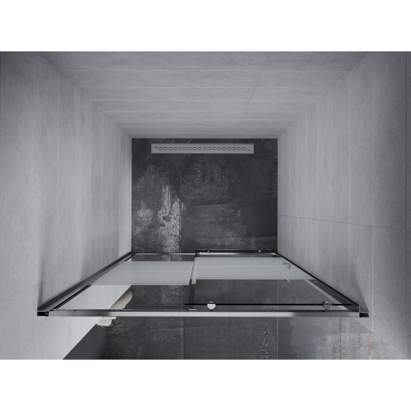 Mexen Apia sliding shower doors 140 cm, stripes, chrome - 845-140-000-01-20
