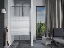 Mexen Apia sliding shower doors 140 cm, stripes, chrome - 845-140-000-01-20