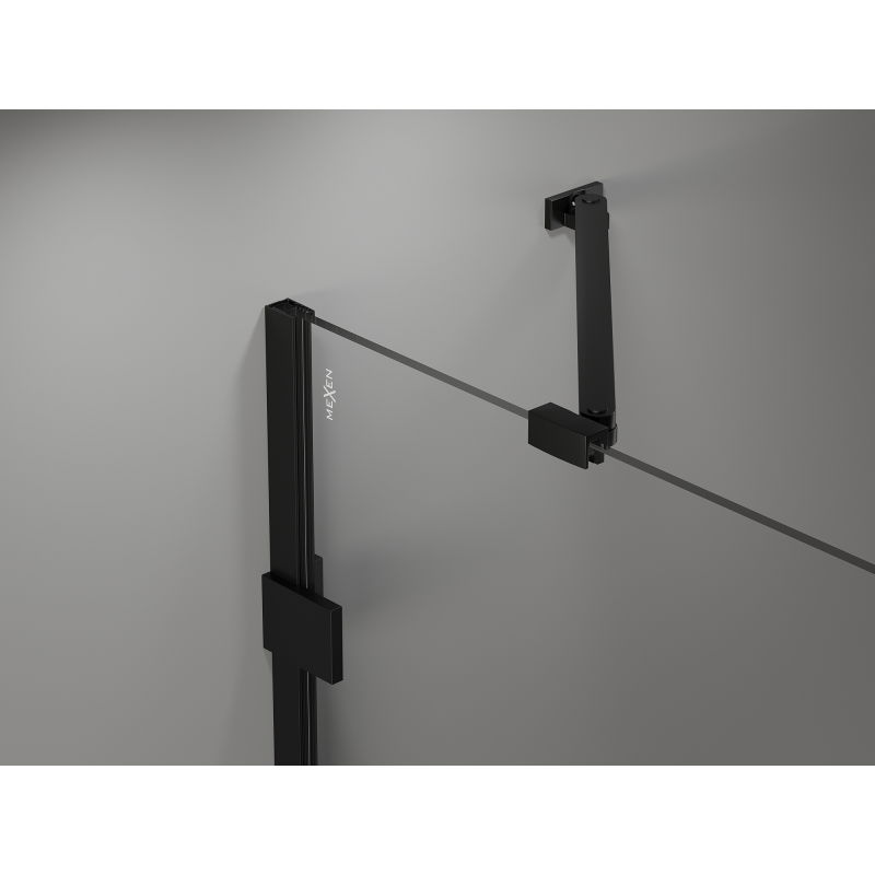 Mexen Lunar Duo Left-Hand Hinged Shower Enclosure 120 x 115 cm, Transparent, Black - 834-120L-115P-70-00