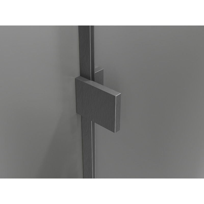 Mexen Lunar L Duo Left-Swinging Shower Enclosure 75 x 70 cm, Transparent, Brushed Gun Gray - 834L-075L-070P-66-00