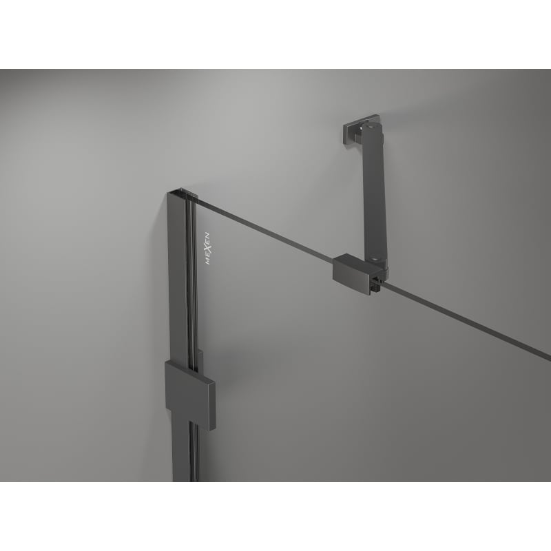 Mexen Lunar Duo Left Hinged Shower Enclosure 105 x 80 cm, Transparent, Gun Metal - 834-105L-080P-95-00