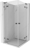 Mexen Lunar L Duo shower enclosure hinged 80 x 80 cm, transparent, gun grey brushed - 834L-080L-080P-66-00