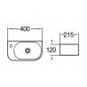 Mexen Viera right countertop sink 40 x 21 cm, white - 21274000R