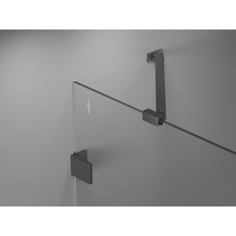 Mexen Lunar Duo left hinged shower enclosure 110 x 80 cm, transparent, gun metal - 834-110L-080P-95-00
