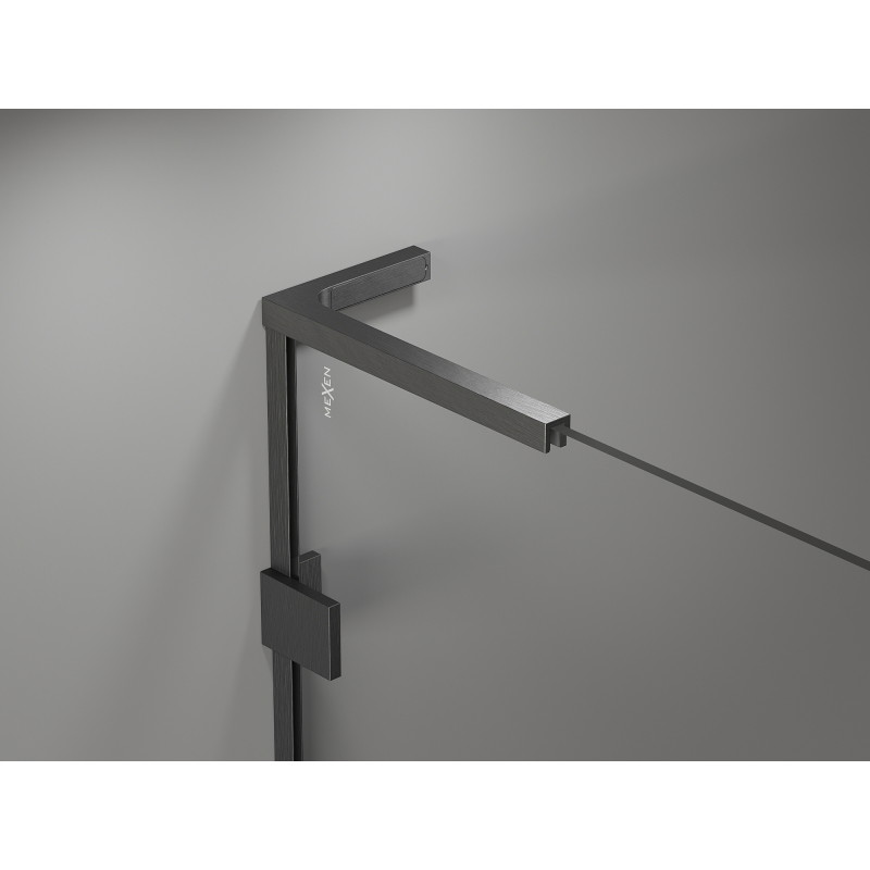 Mexen Lunar L Duo Shower Cubicle Left-Hinged 90 x 75 cm, Transparent, Brushed Gun Gray - 834L-090L-075P-66-00