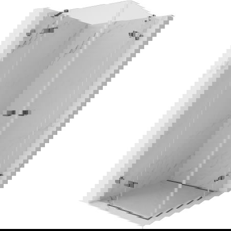 Mexen Lunar Duo 120 x 120 cm Pivot Shower Enclosure, Transparent, Gun Metal - 834-120L-120P-95-00