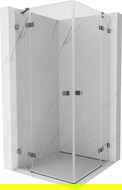 Mexen Lunar Duo 120 x 120 cm Pivot Shower Enclosure, Transparent, Gun Metal - 834-120L-120P-95-00