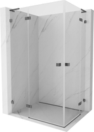 Mexen Lunar L Duo Shower Enclosure Hinged Left 95 x 90 cm, Transparent, Brushed Gun Gray - 834L-095L-090P-66-00