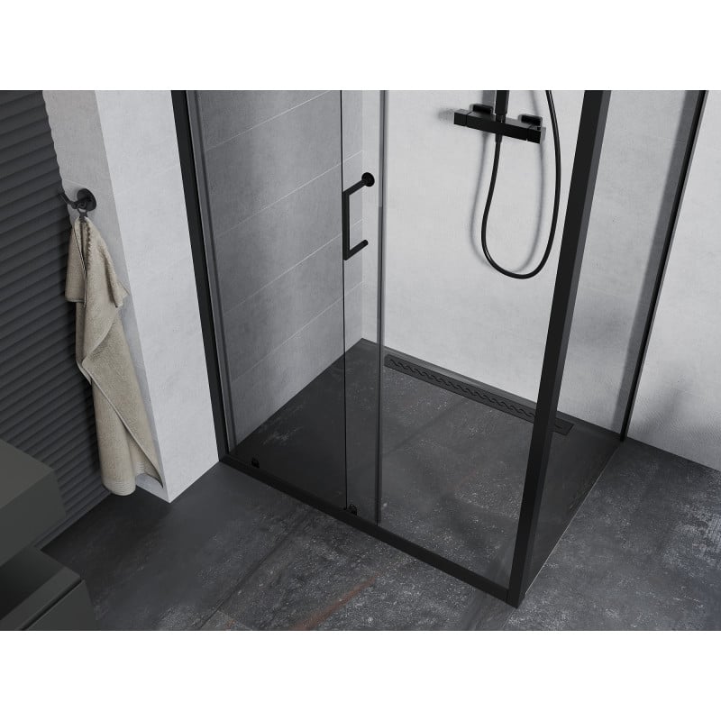 Mexen Apia sliding shower cabin 100 x 80 cm, transparent, black - 840-100-080-70-00