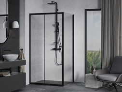 Mexen Apia extendable shower cubicle 100 x 80 cm, Transparent, Black - 840-100-080-70-00