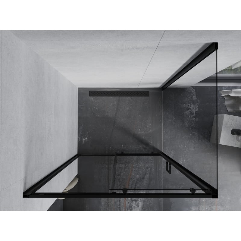 Mexen Apia sliding shower cabin 100 x 80 cm, transparent, black - 840-100-080-70-00