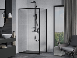 Mexen Apia sliding shower cabin 100 x 90 cm, transparent, black - 840-100-090-70-00