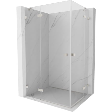 Mexen Lunar Duo left-hand shower enclosure 95 x 70 cm, transparent, brushed nickel - 834-095L-070P-97-00