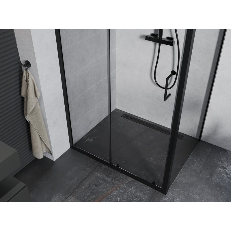 Mexen Apia sliding shower cabin 105 x 100 cm, transparent, black - 840-105-100-70-00