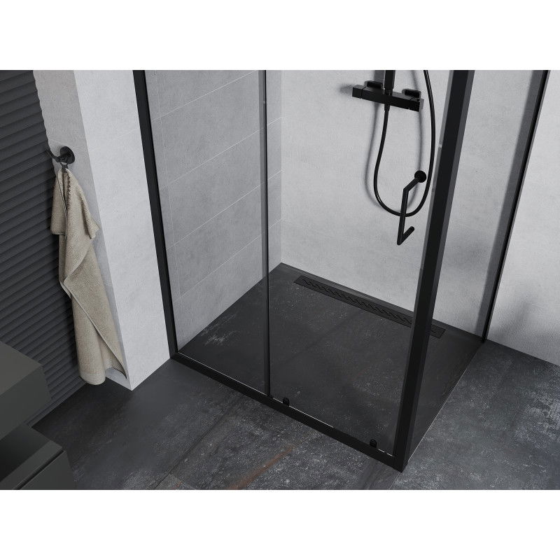 Mexen Apia sliding shower enclosure 105 x 100 cm, transparent, black - 840-105-100-70-00