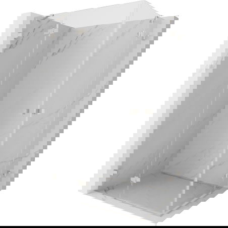 Mexen Lunar Duo Left Swing Shower Enclosure 100 x 95 cm, Transparent, Brushed Nickel - 834-100L-095P-97-00