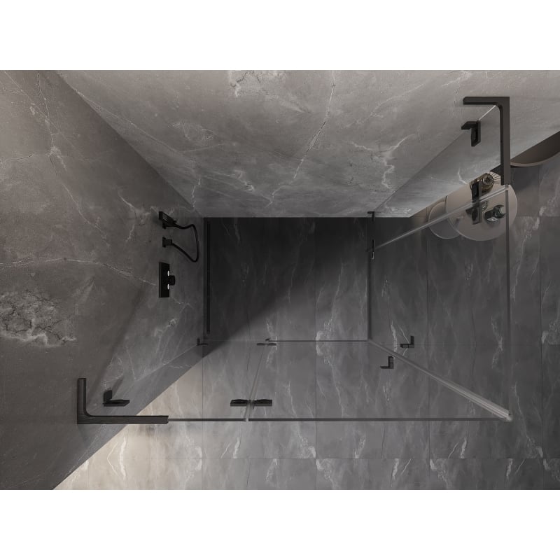 Mexen Lunar L Duo left-hinged shower enclosure 105 x 75 cm, transparent, brushed gun gray - 834L-105L-075P-66-00