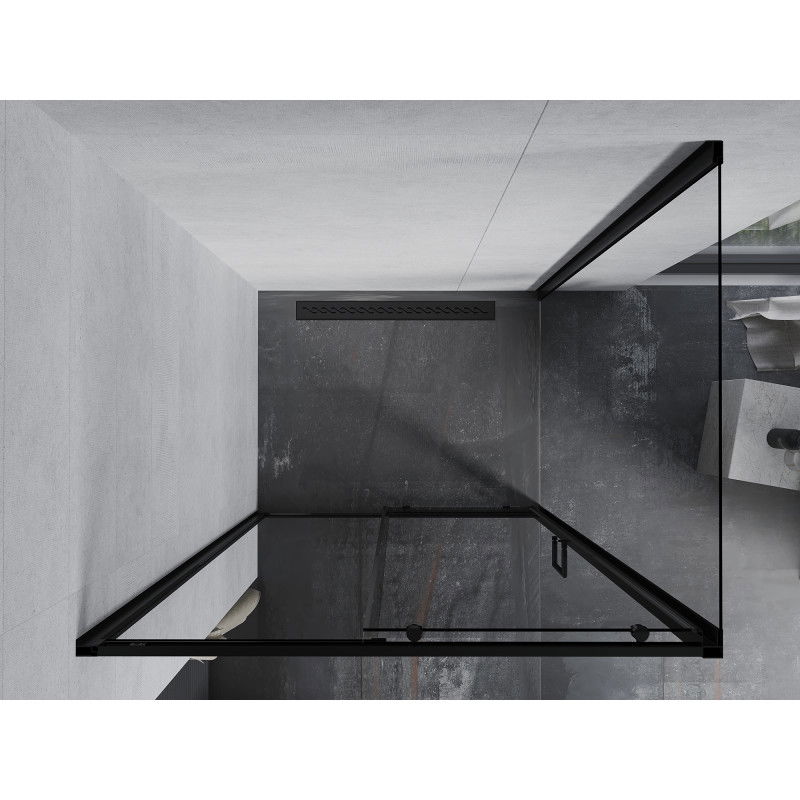 Mexen Apia sliding shower cabin 110 x 90 cm, transparent, black - 840-110-090-70-00