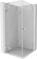 Mexen Lunar Duo 105 x 105 cm Pivot Shower Enclosure, Transparent, Brushed Nickel - 834-105L-105P-97-00
