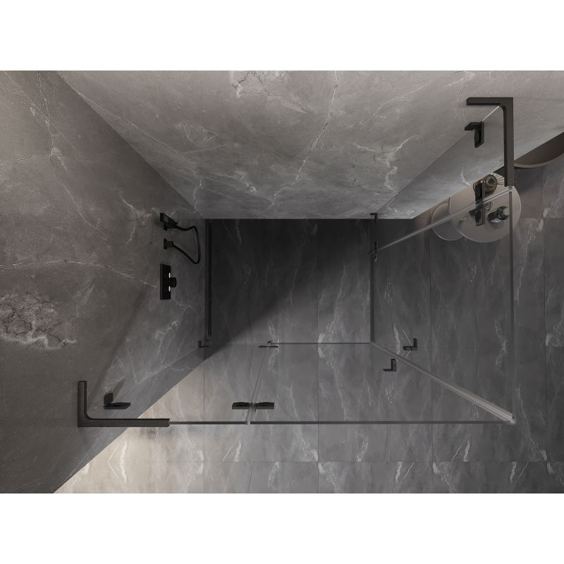 Mexen Lunar L Duo hinged shower cabin left 110 x 95 cm, transparent, brushed gun gray - 834L-110L-095P-66-00