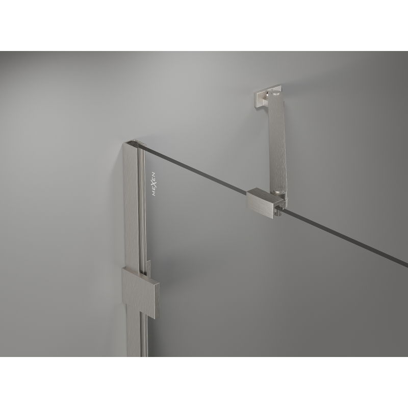 Mexen Lunar Duo left foldable shower cabin 115 x 110 cm, transparent, brushed nickel - 834-115L-110P-97-00