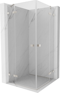 Mexen Lunar Duo 115 x 115 cm Hinged Shower Enclosure, Transparent, Brushed Nickel - 834-115L-115P-97-00