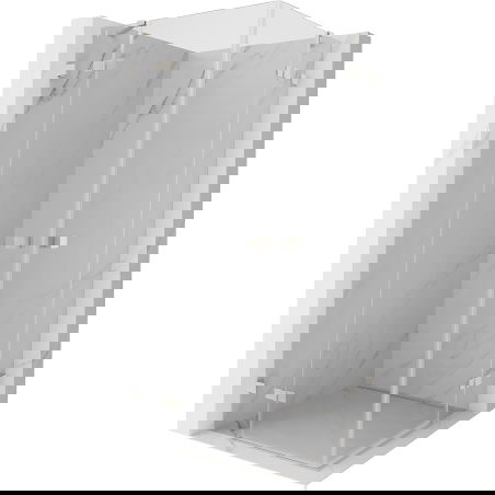 Mexen Lunar Duo hinged shower enclosure 120 x 120 cm, transparent, brushed nickel - 834-120L-120P-97-00